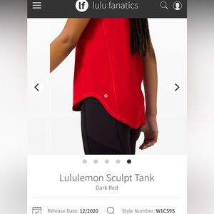 Lululemon Sculpt Tank Dark Red size 8/10
